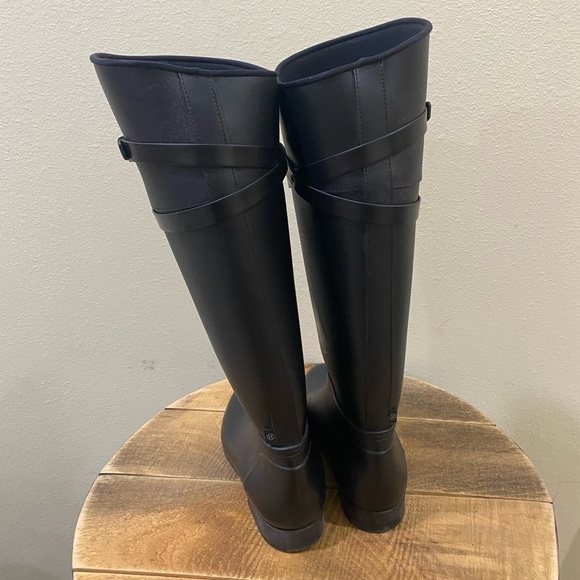 L.K.Bennet black knee high rain boots size 38 (7) - Picture 5 of 11
